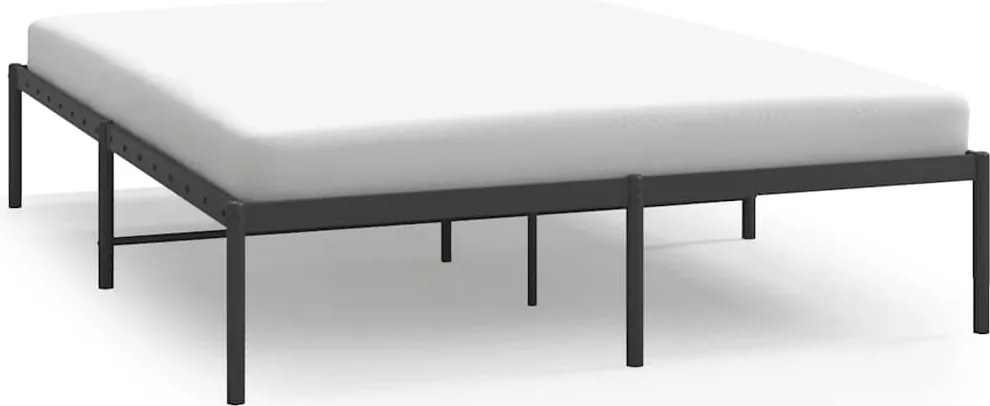 vidaXL fekete fém ágykeret 140 x 200 cm