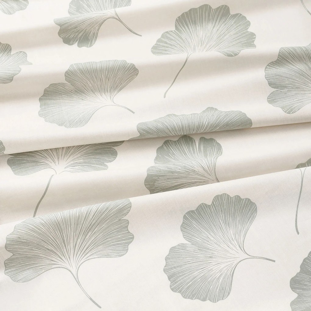 Goldea kör alakú pamut asztalterítő - ginkgo levelek Ø 150 cm