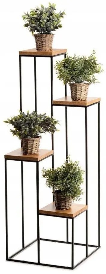 Virágállvány 110x40 cm fekete/barna