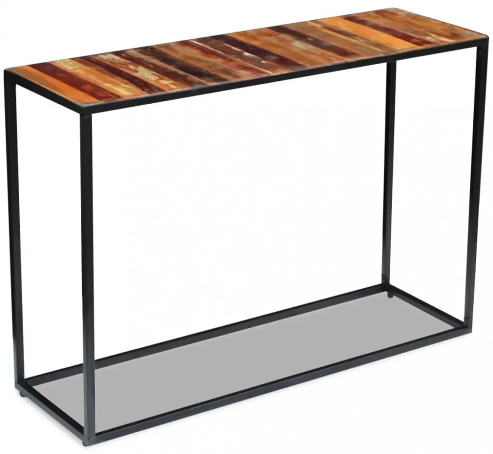 tömör újrahasznosított fa konzolasztal 110 x 35 x 76 cm