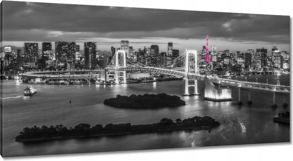 Vászonkép 115x55 Rózsaszín Eiffel-torony híd