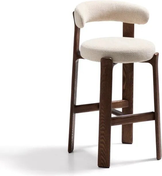 Bézs-sötét natúr színű kőrisfa bárszék (ülésmagasság 75 cm) Granite – Kave Home