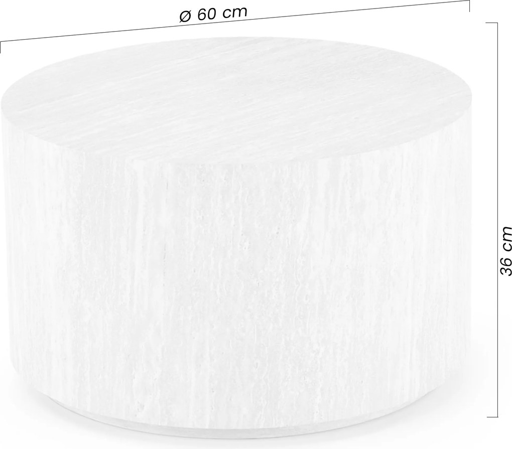 Novula kerek dohányzóasztal 60 cm - travertin