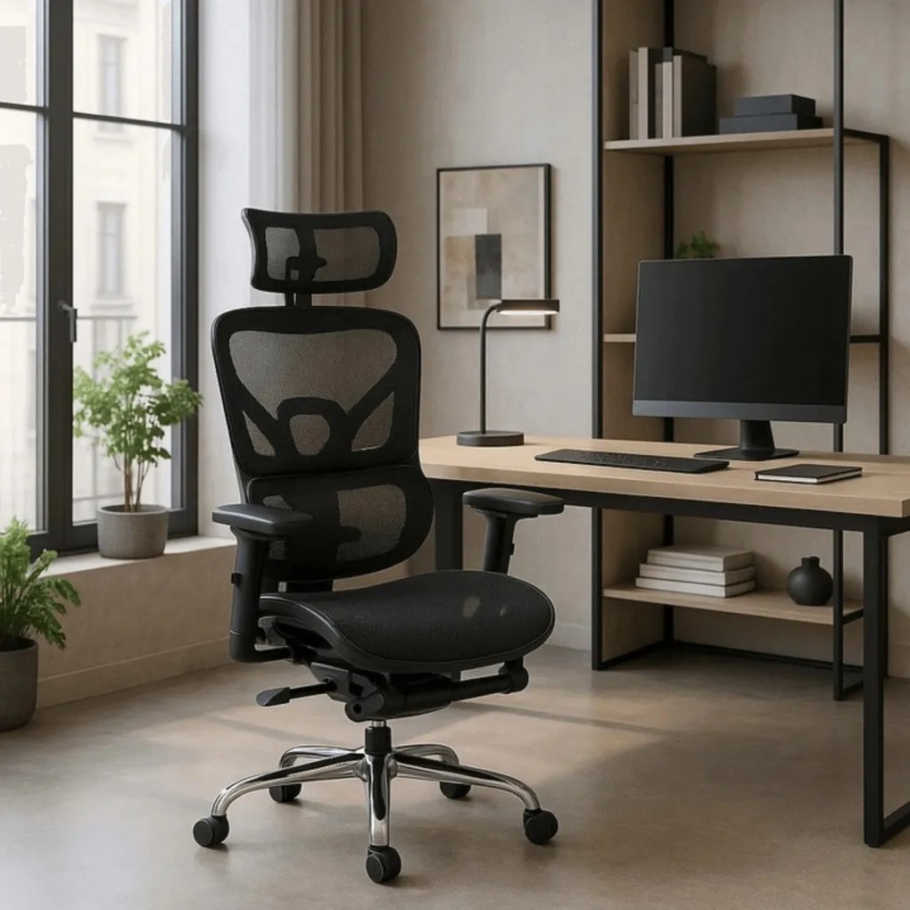 Forgószék ergonomikus kialakítással, fekete színben. KAIR