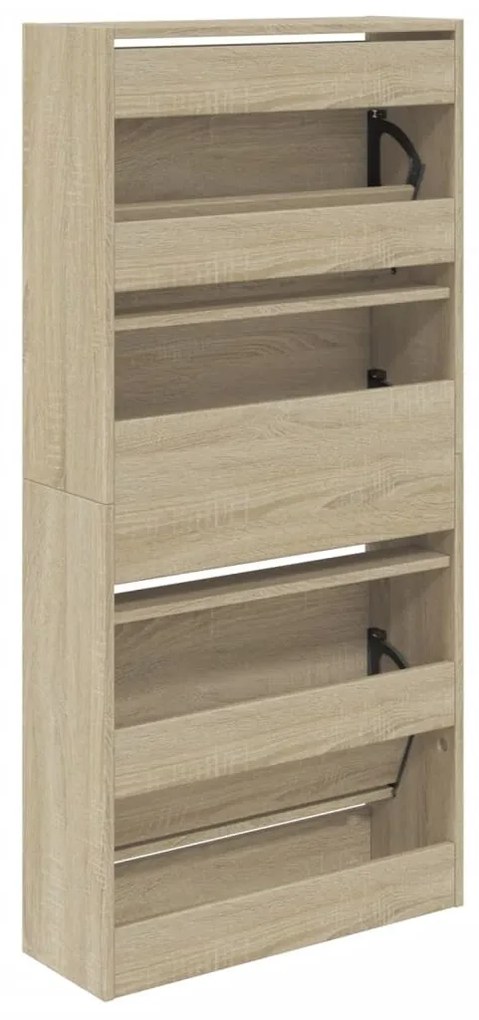 sonoma tölgy színű szerelt fa cipőszekrény 60 x 21 x 125,5 cm