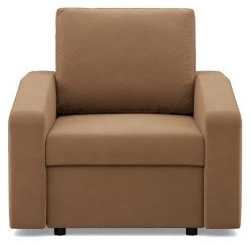 Zeus fotel, döntött kartámasz, szövet anyag, hab töltet, barna