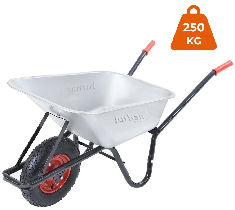 BARRY horganyzott talicska, max. kapacitás 100l/250kg, ezüst/fekete Gardebruk