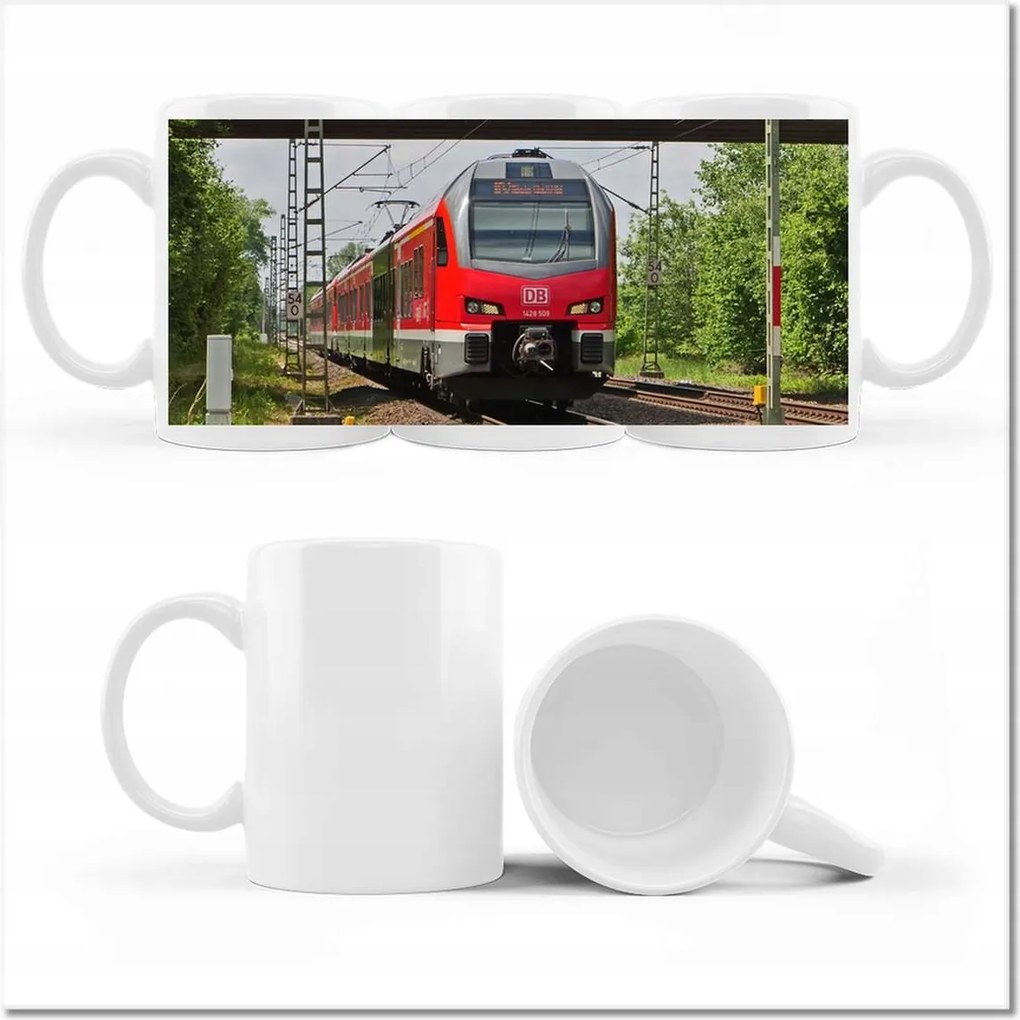 Fényképes bögre Vasút Vonatok Sínek