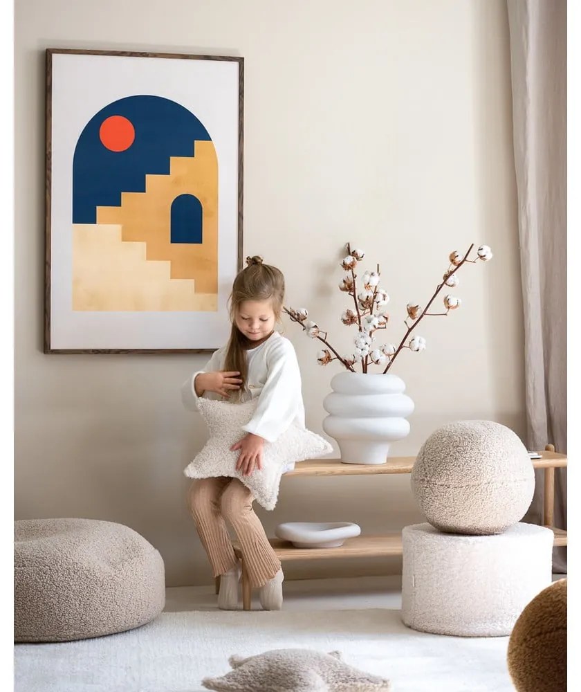 Krémszínű buklé gyerek puff – Wigiwama