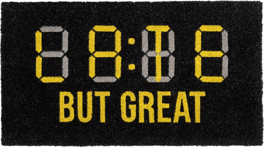 Vicces lábtörlő kókusz "Late But Great" csúszásgátló talppal 70x