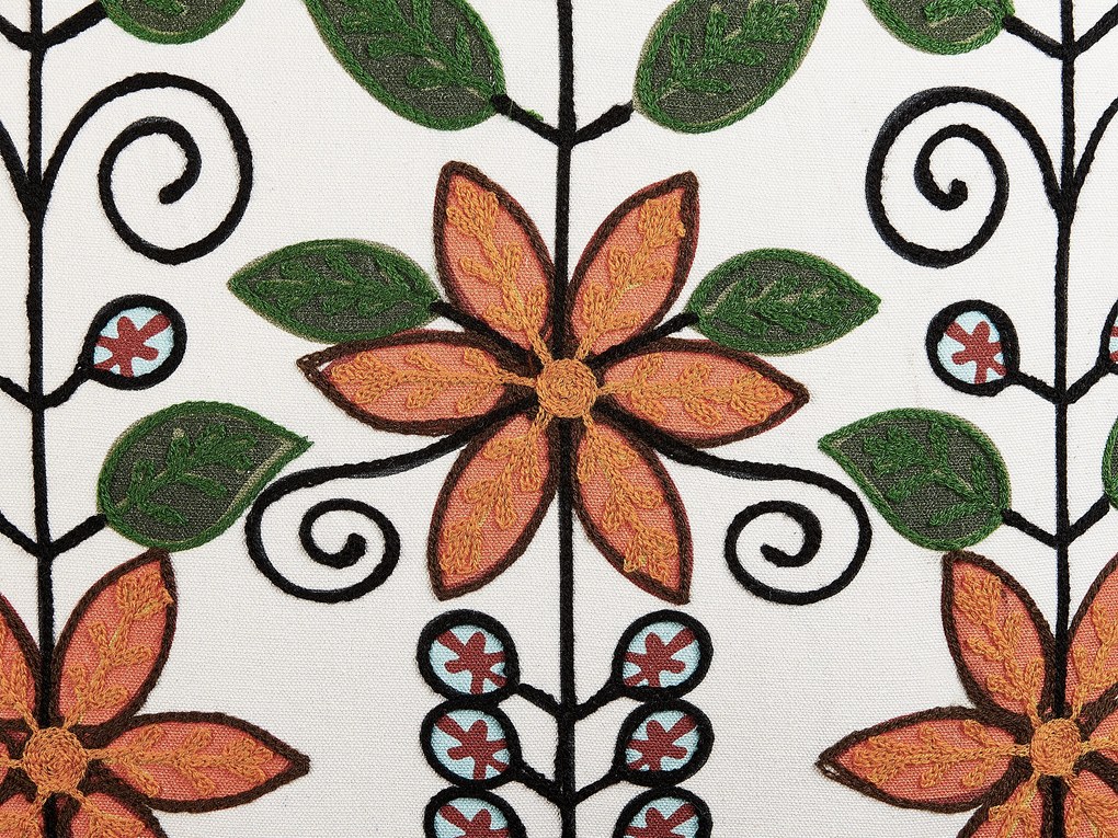 Színes pamut hímzett virágmintás díszpárna kétdarabos szettben 50 x 50 cm VALLORE Beliani
