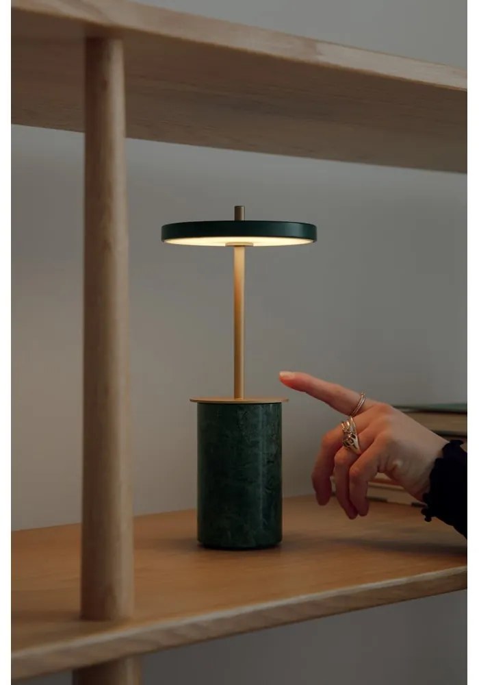 Zöld márvány LED dimmelhető asztali lámpa fém búrával (magasság 25,5 cm) Asteria Move Mini – UMAGE