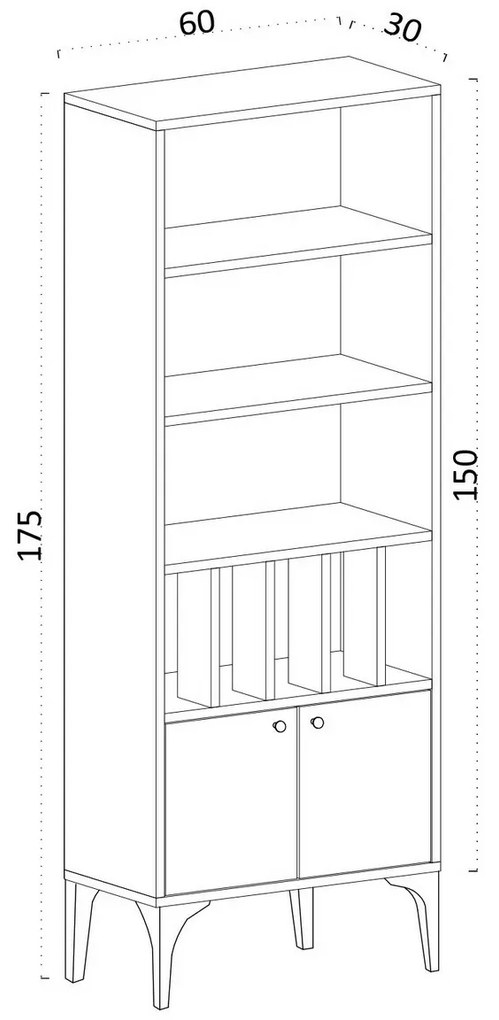 Pollux Sapphire Oak könyvespolc