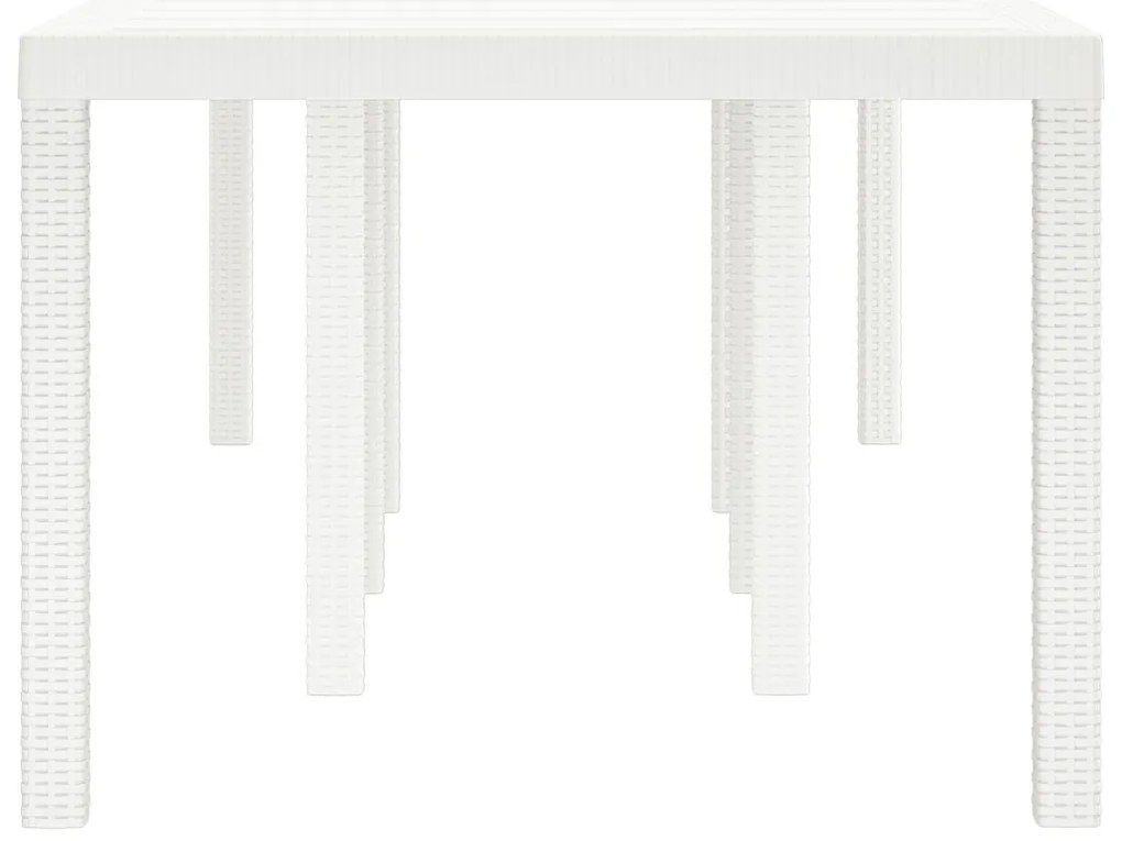 Kerti Asztal Fehér 250x100x73 cm Poly Rattan