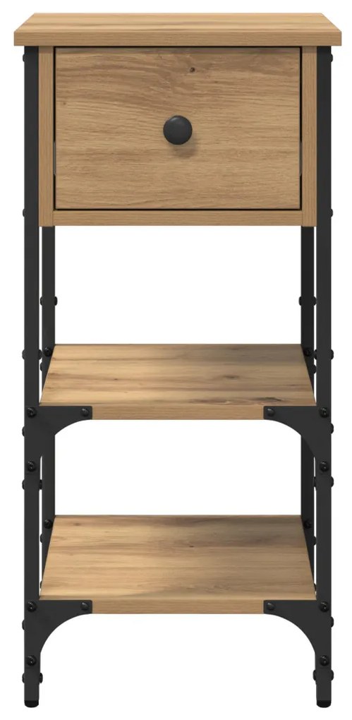 Éjjeli Szekrények 2 db Kézműves Tölgy 34x36x70 cm Műanyag Fa