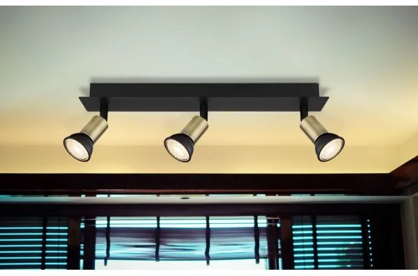 Globo 57998-3B - Spotlámpa DREW 3xGU10/35W/230V fekete/réz