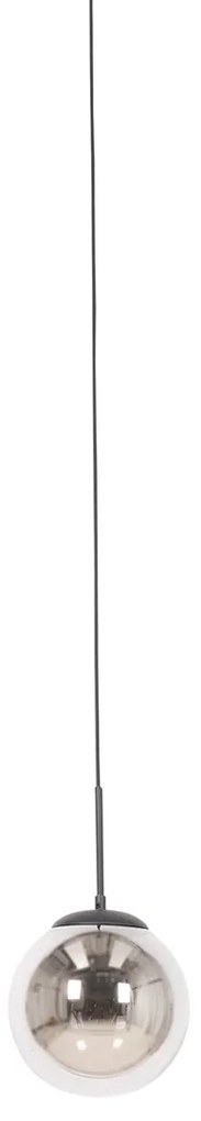 Art Deco függőlámpa fekete füstüveggel 1 fázisú sínadapterrel - Slimline Flore