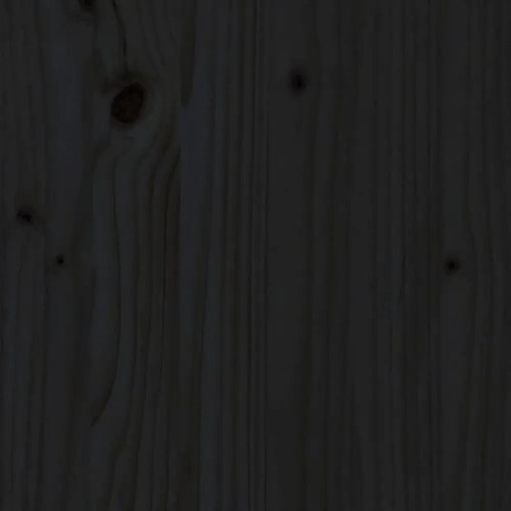 fekete tömör fenyőfa fejtámla 100 x 3 x 80 cm