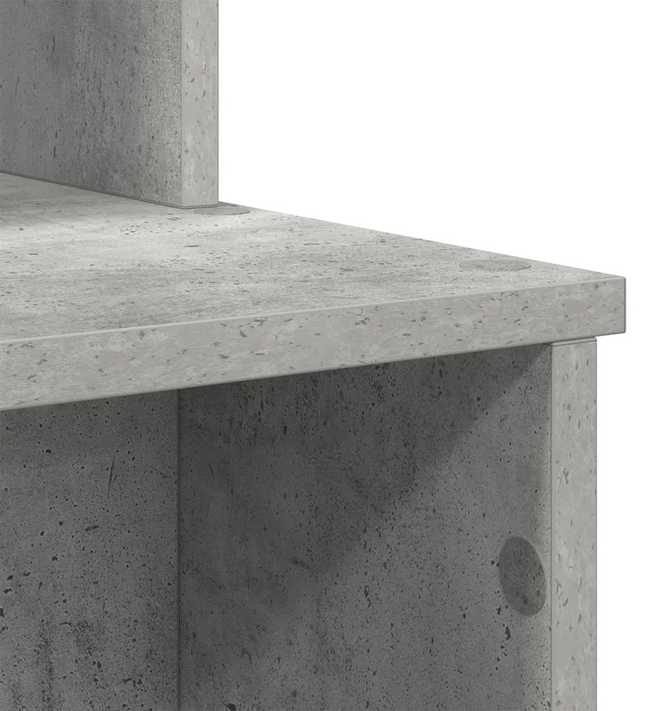Tárolós Asztal Beton Szürke 120.5x44x88.5 cm Mérnöki Fa