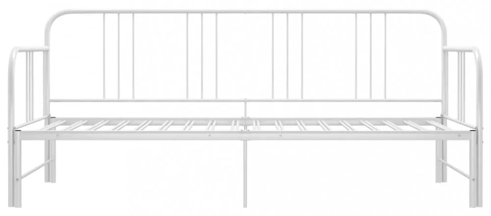 fehér fém kihúzható kanapéágy-keret 90 x 200 cm