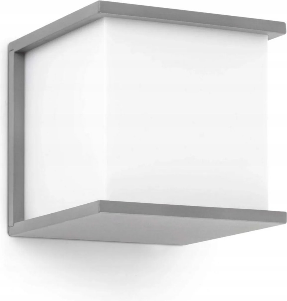 Faro Kubick fali lámpa szürke, IP44, alumínium, E27, modern design