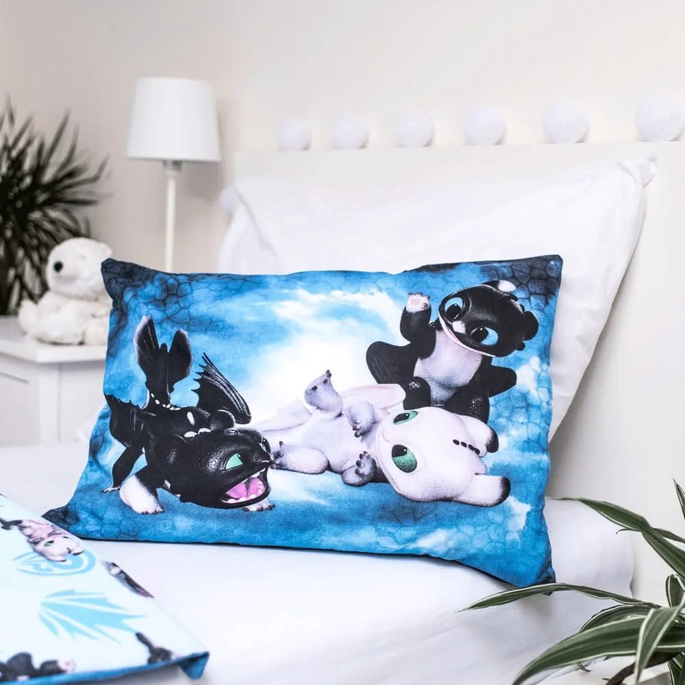 Kék pamut gyerek ágyneműhuzat babaágyhoz 100x135 cm How to Train Your Dragon "Babies" – Jerry Fabrics