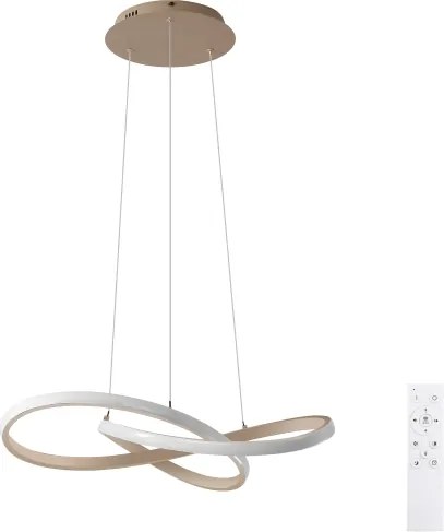 Brilagi - LED, fényerőszabályozható kábeles függőlámpa INFINITY LED/55W/230V 50x50 cm bézs + távirányító