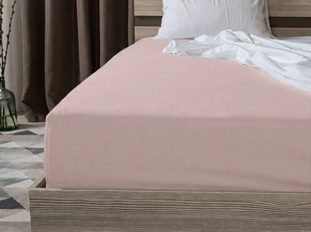 Pamut gumis lepedő STANDARD 90 x 200 cm antik rózsaszín