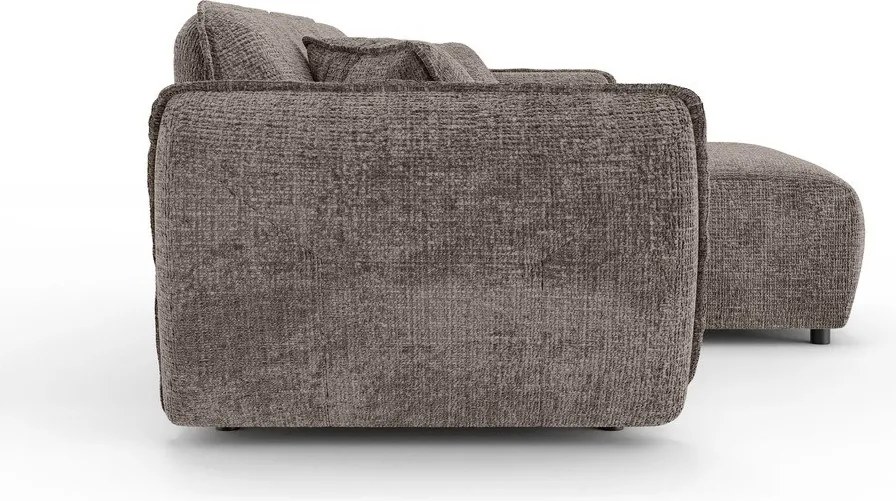 Szürkésbarna zsenília sarokkanapé (jobb oldali-heverő résszel) Nelia – Ropez