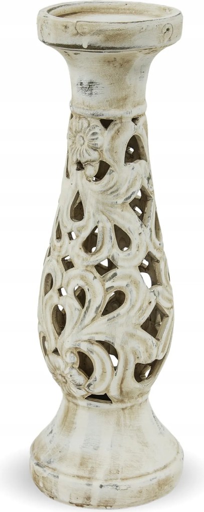 Vintage áttört gyertyatartó cementből H40