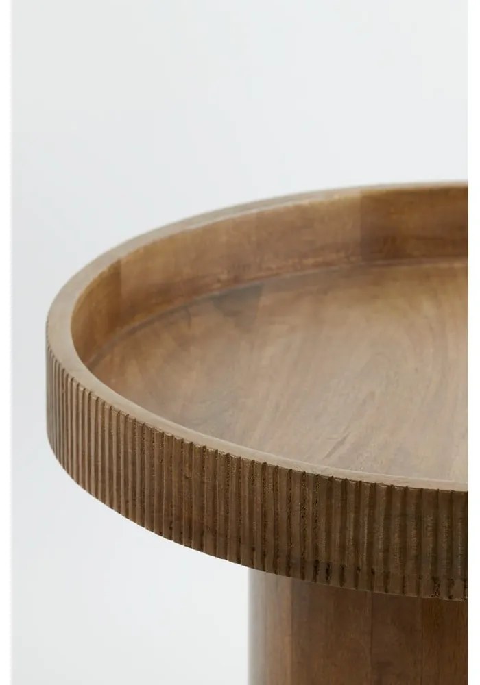 Mangófa kerek tárolóasztal ø 60 cm Kalomo – Light &amp; Living