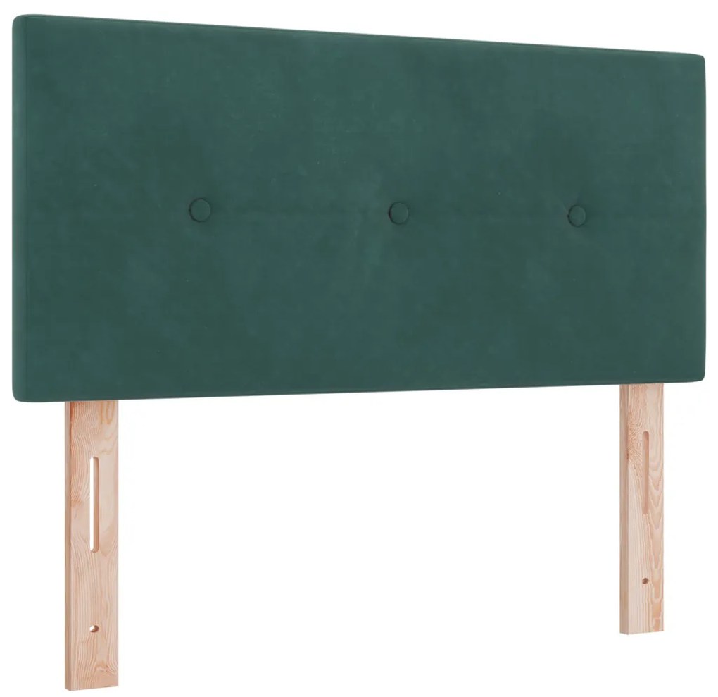 Boxspring Ágy Mattal és LED Fekete Zöld 80x200 cm Velúr
