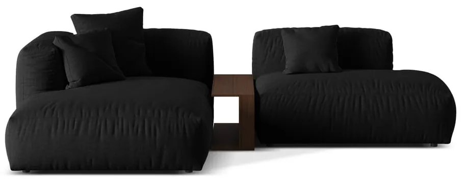 Fekete moduláris sarokkanapé (bal oldali) Martina – Micadoni Home