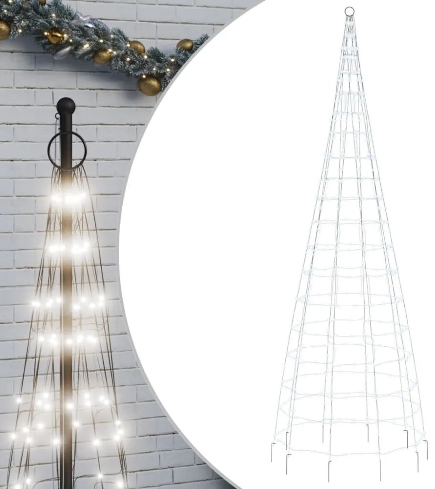 hideg fehér LED karácsonyfa zászlórúdra 550 LED 300 cm