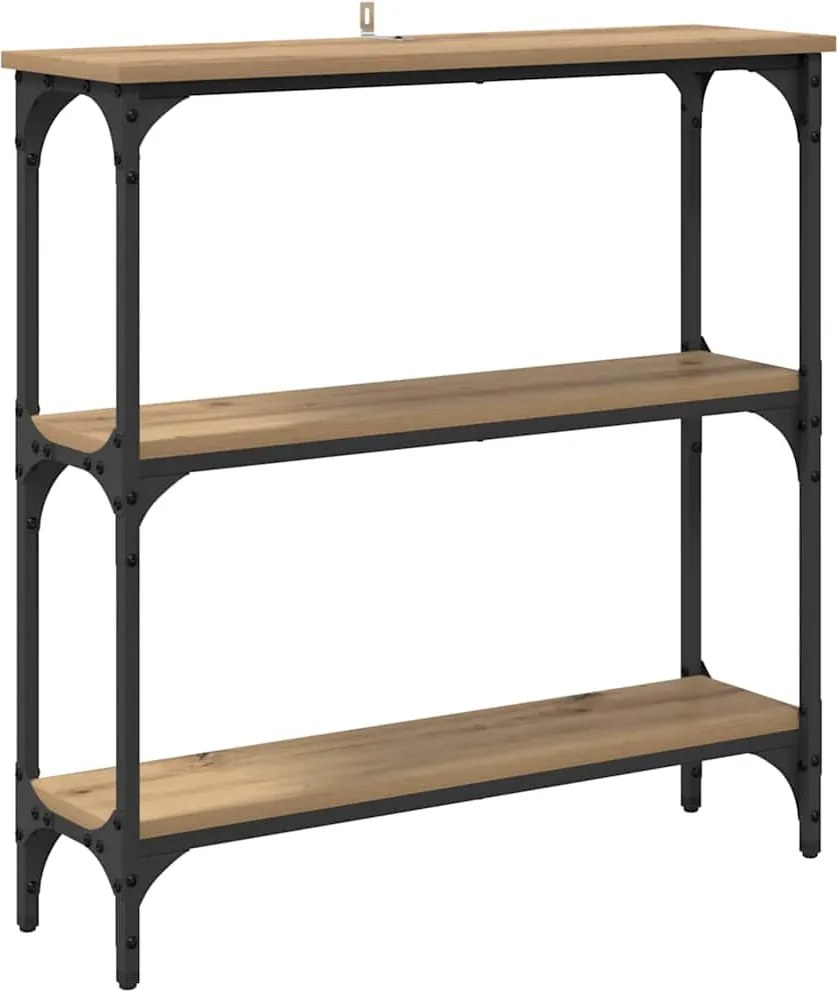 vidaXL Konzolasztal polcokkal Artisan tölgy 75 x 22,5 x 75 cm Faanyag