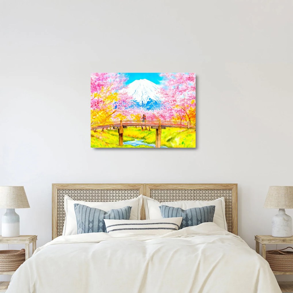 Kép - festett pár, akvarell (üvegen) (70x50 cm)