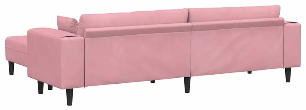 Bársony Kanapé párnával 3 pcs Rózsaszín 208 cm Bársony