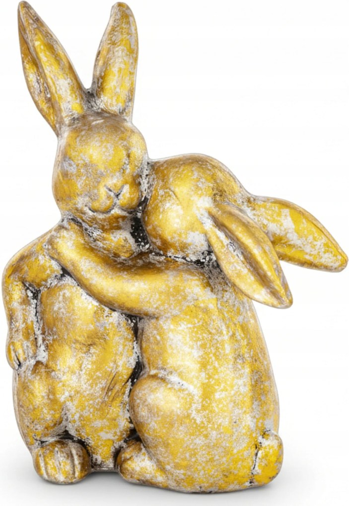 Nyuszi figura Nyuszi pár Aranyozott Húsvéti dekoráció