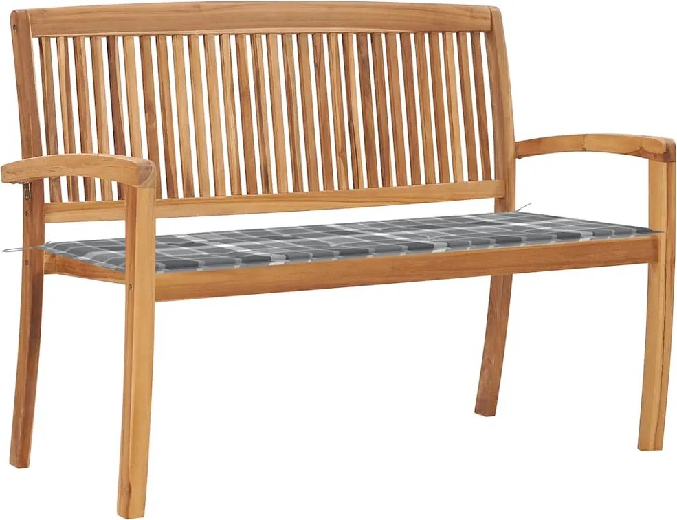 vidaXL tömör tíkfa rakásolható kerti pad párnával 128,5 cm
