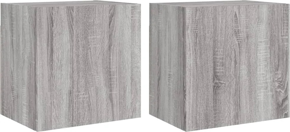 vidaXL 2 db szürke sonoma szerelt fa fali TV-szekrény 40,5x30x40 cm