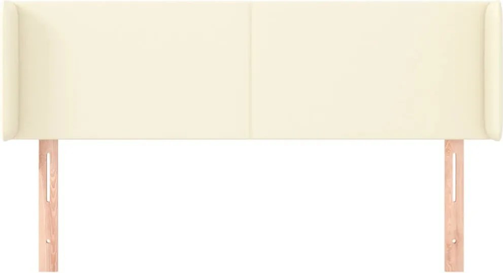 krémszínű műbőr szárnyas fejtámla 147x16x78/88 cm