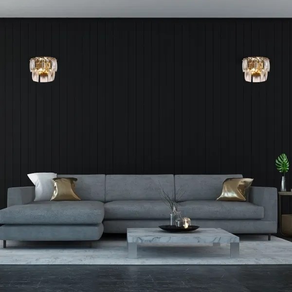 Kristály fali lámpa CHELSEA 2xE14/40W/230V arany