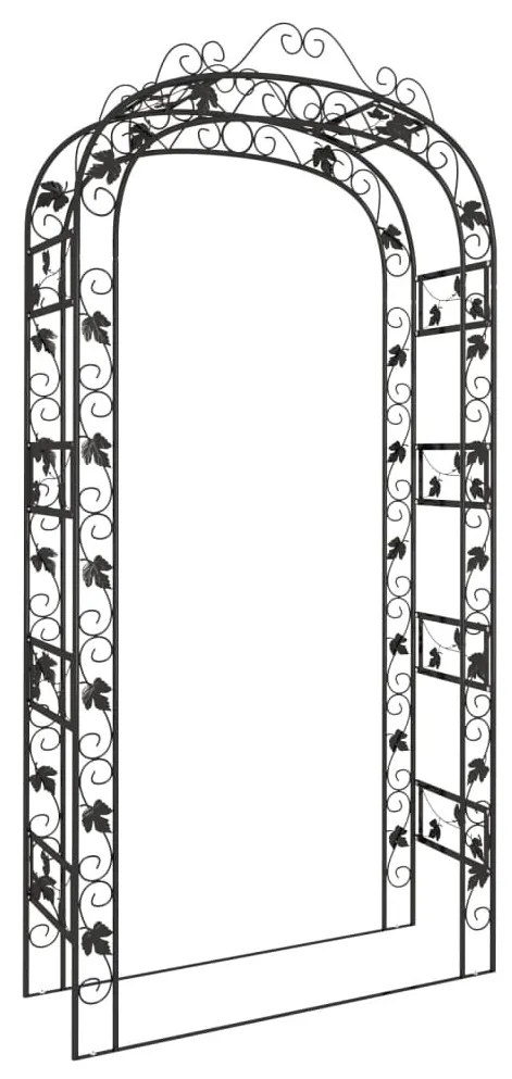 Fekete acél kerti boltív 116 x 45 x 240 cm