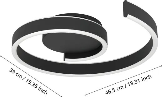 Eglo 901888 -LED RGBW dimmelhető mennyezeti lámpatest ANDABAIA-Z LED/37W/230V fekete