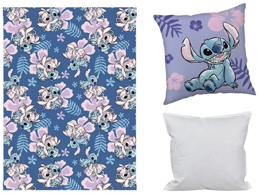 Disney Lilo és Stitch A csillagkutyapolár polár takaró, párnahuzat és párna szett 3 db-os (Stitch Hawaiian Dreams)
