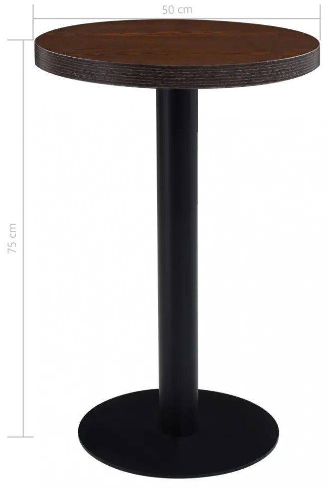 sötétbarna MDF bisztróasztal 50 cm