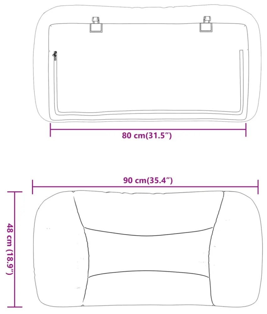 sötétbarna szövet fejtámla párna Hvar 90 cm