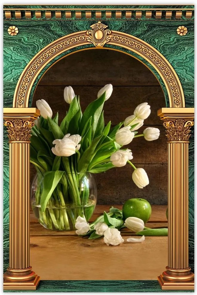 Poszterek 80x120 Fehér tulipánok