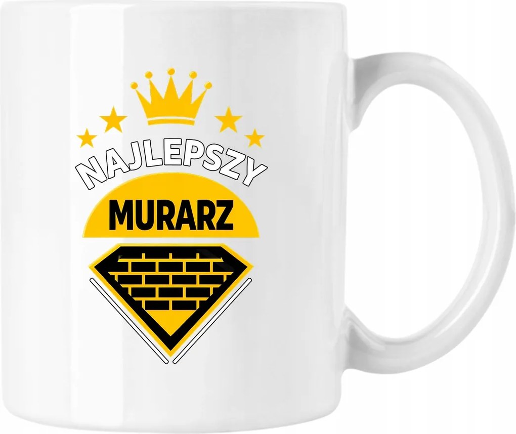 Kőművesek királya bögre fehér 330ml