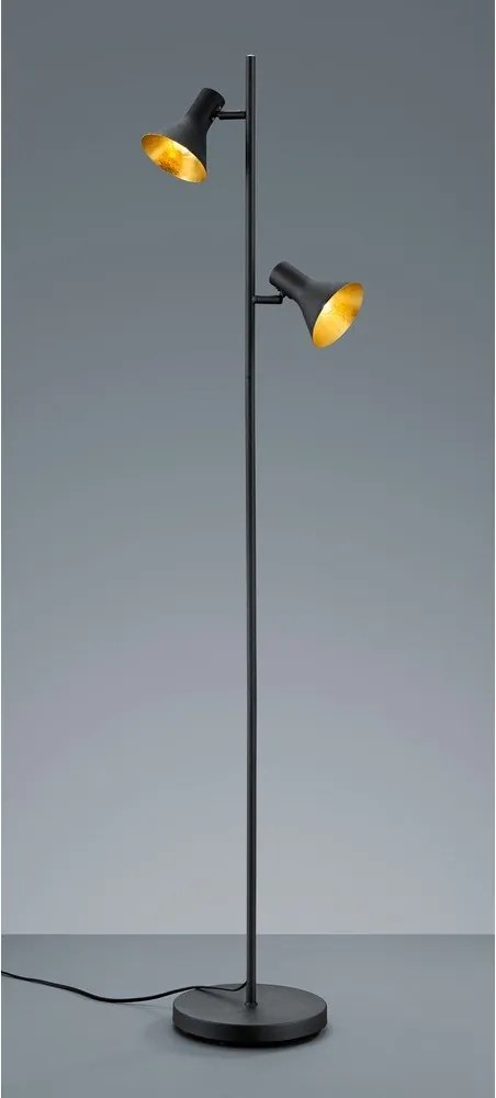 Fekete állólámpa fém búrával (magasság 144 cm) Nina – Reality